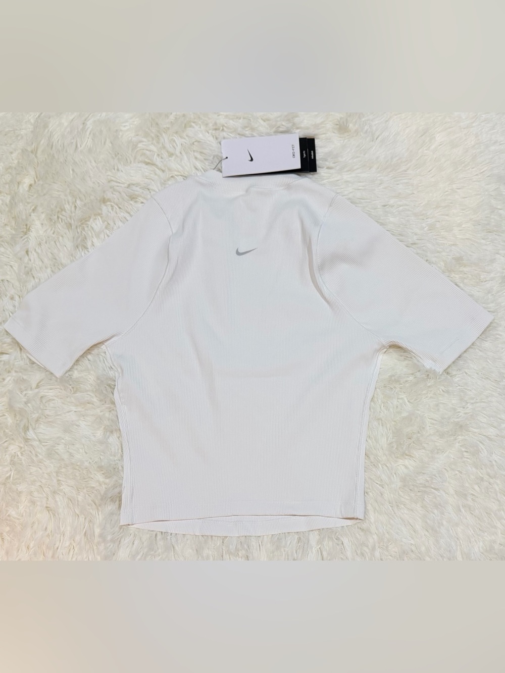 NEW! Women’s Nike Zenvy Rib Dri-FIT Cropped Training Short-Sleeve Top - Size XS - Picture 5 of 9